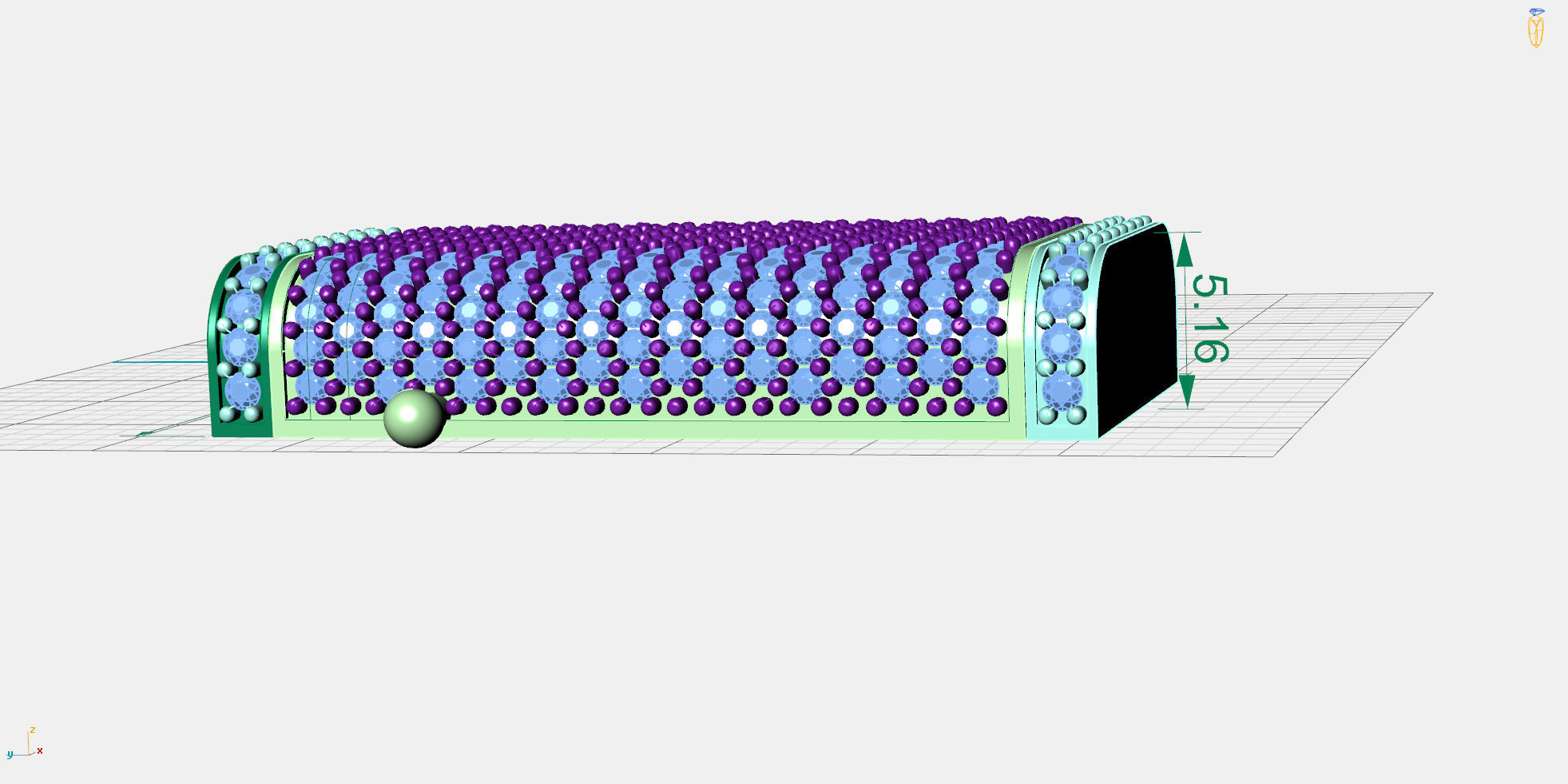 13mm X 1inch Cuban chain Lock  with two stones sizes models 3D print model_7