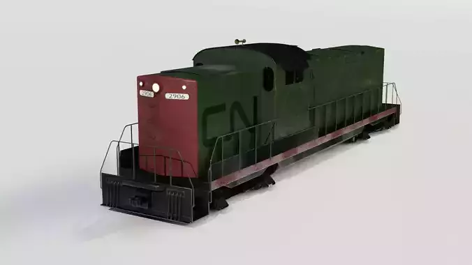Diesel locomotive 3D model Low-poly 3D model