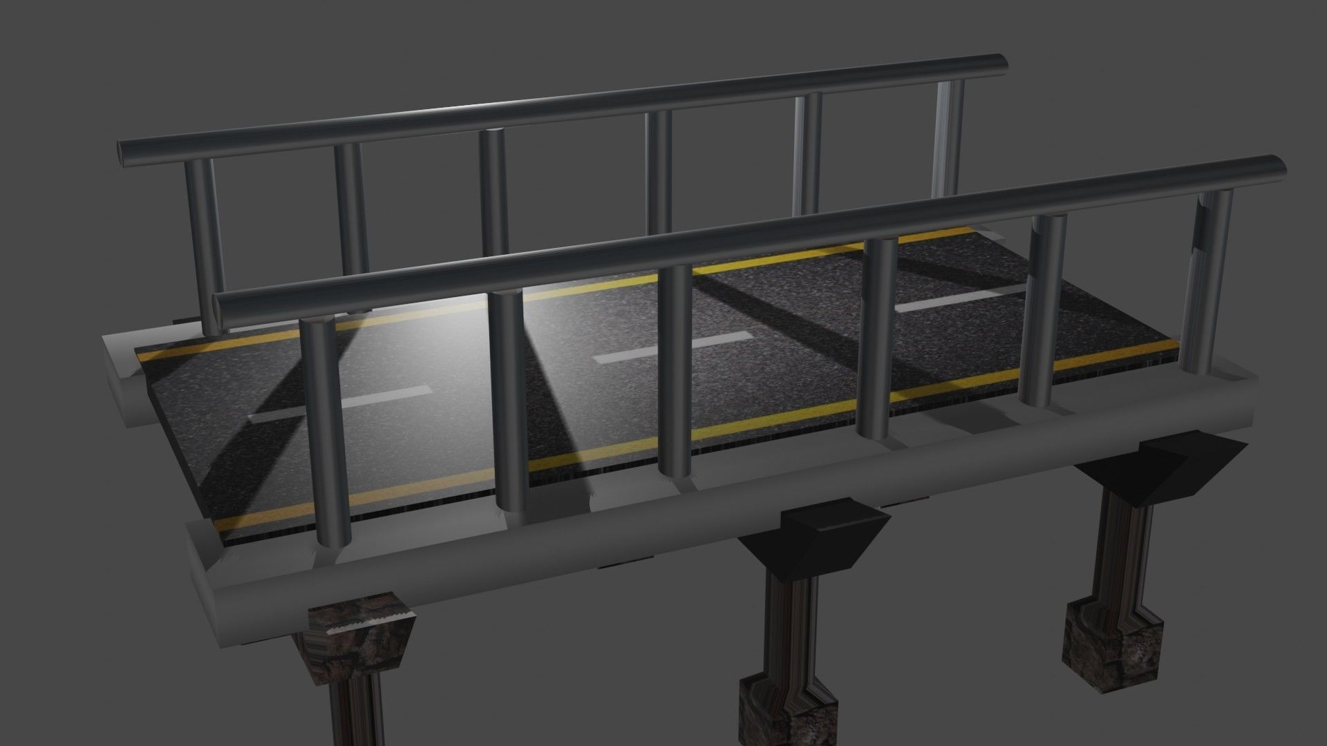 bridge with metal railings Free 3D model_14