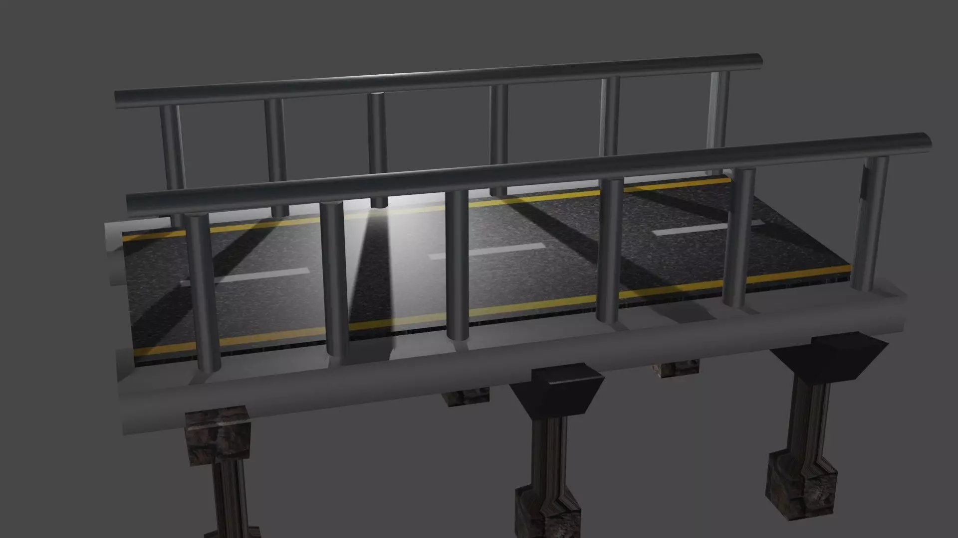 bridge with metal railings Free 3D model_0