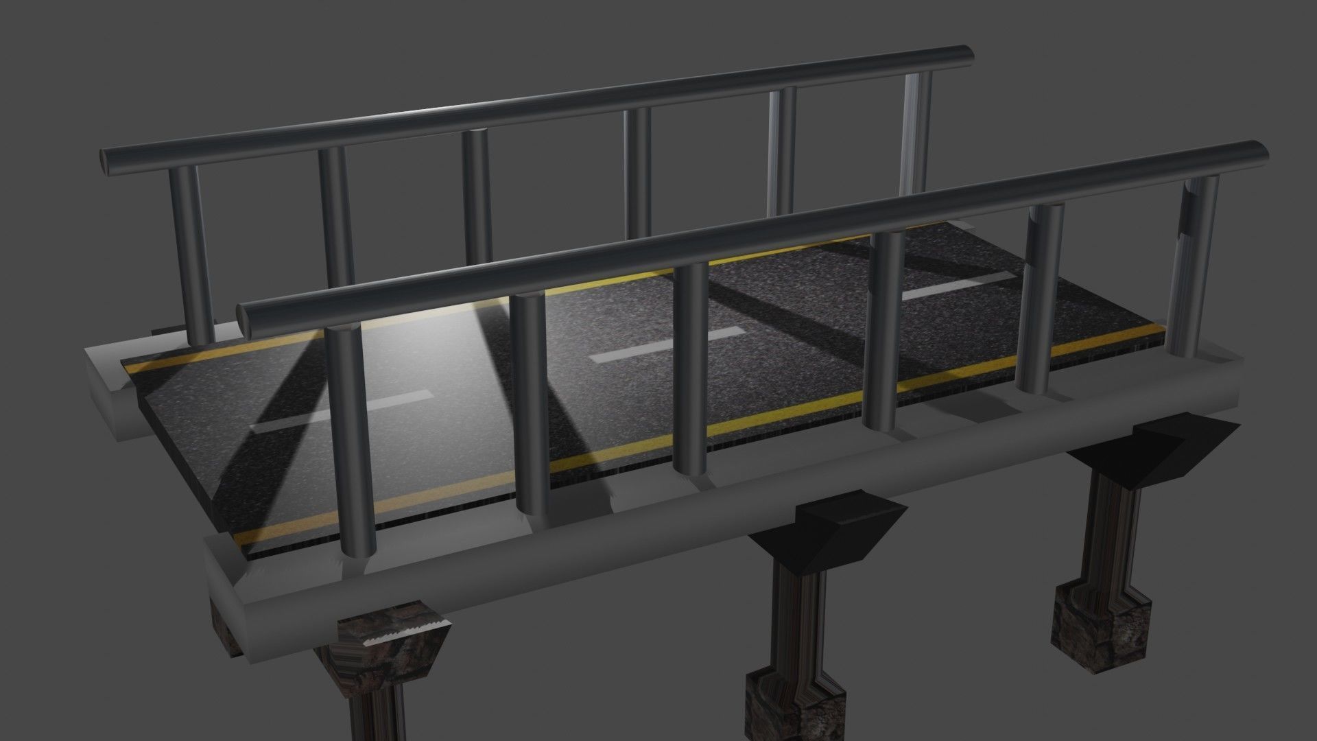 bridge with metal railings Free 3D model_15