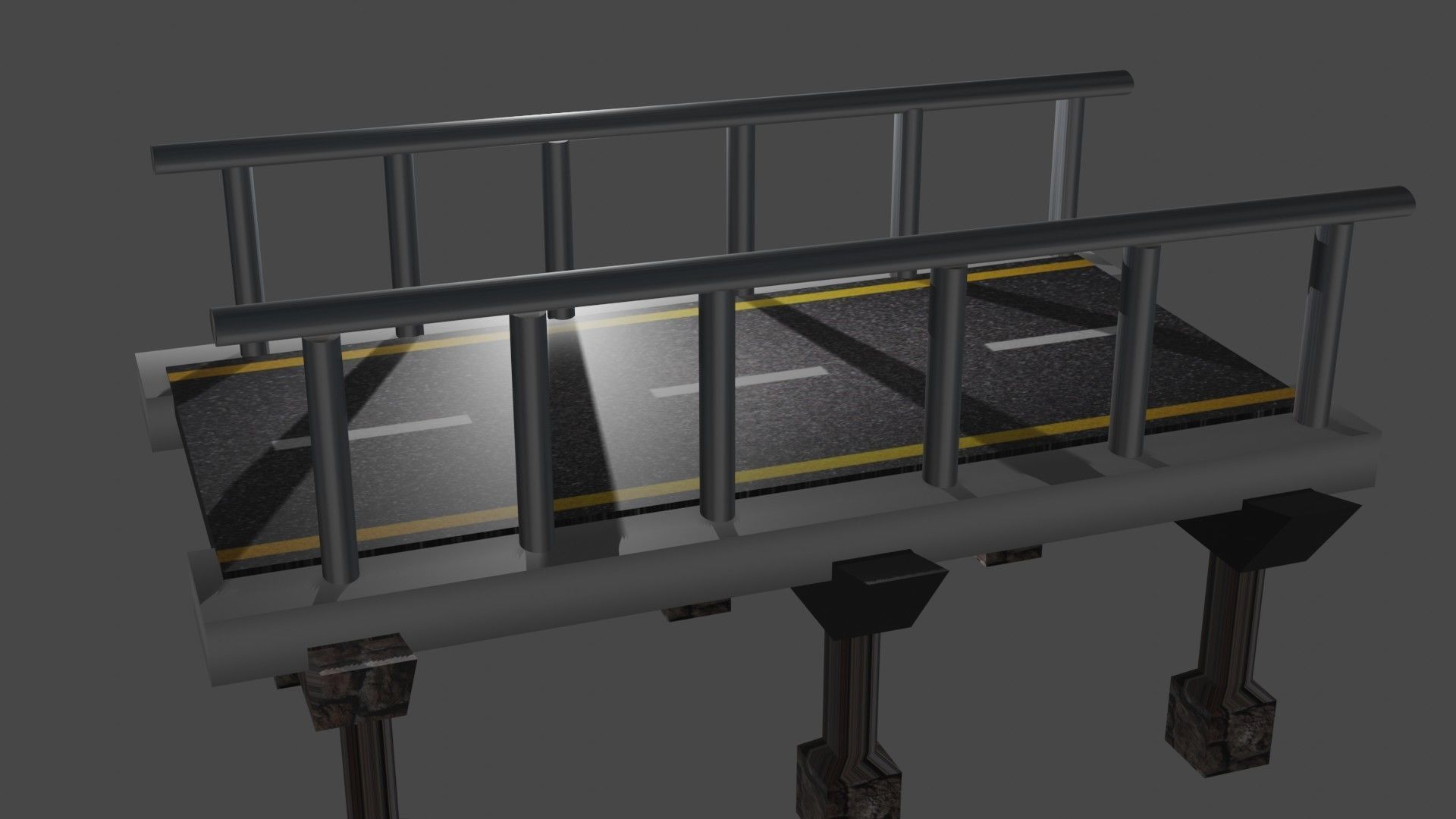 bridge with metal railings Free 3D model_13
