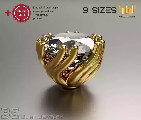 solitaire ring head engagement stud earrings package