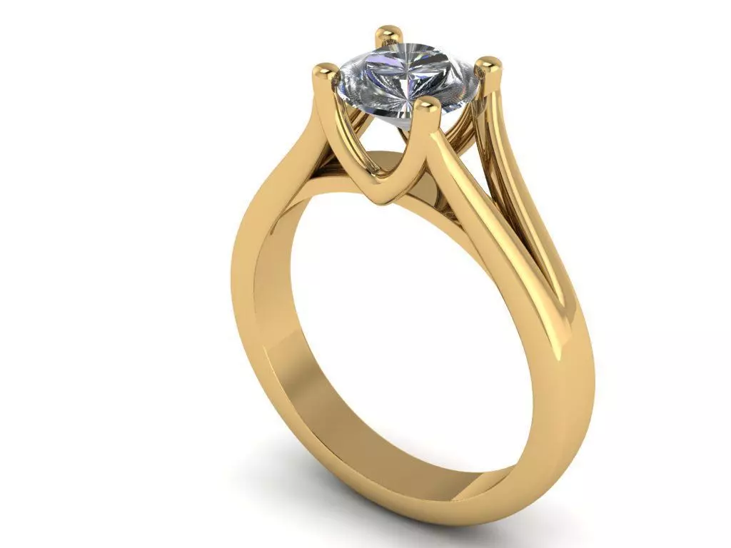 Solitaire Ring 3D print model_0