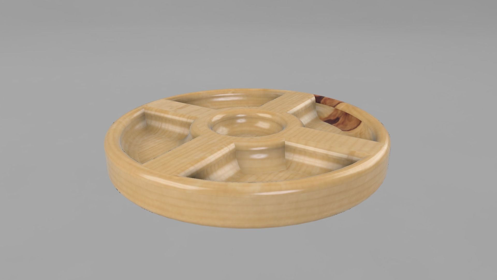 Chinese Style Wood Breakfast Plate STL OBJ FBX File CNC Free 3D print model_1