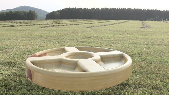 Chinese Style Wood Breakfast Plate STL OBJ FBX File CNC Free 3D print model