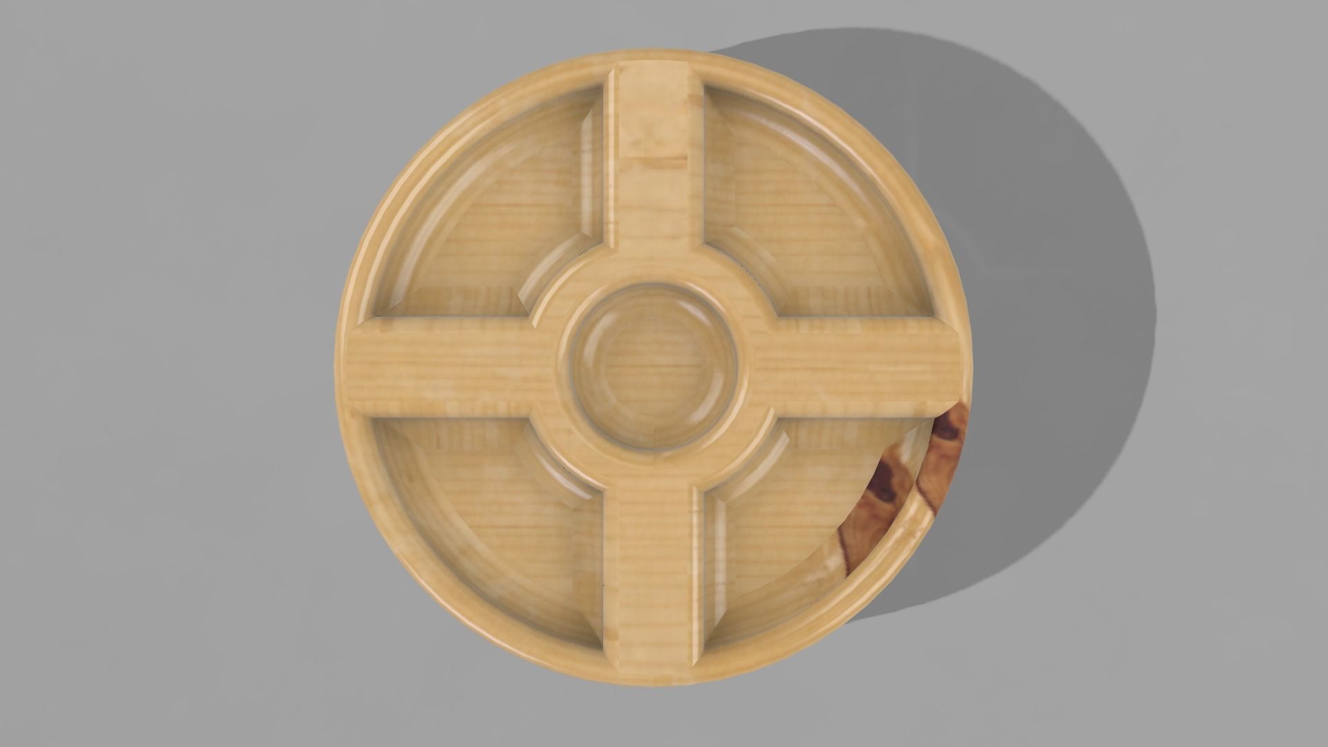 Chinese Style Wood Breakfast Plate STL OBJ FBX File CNC Free 3D print model_3
