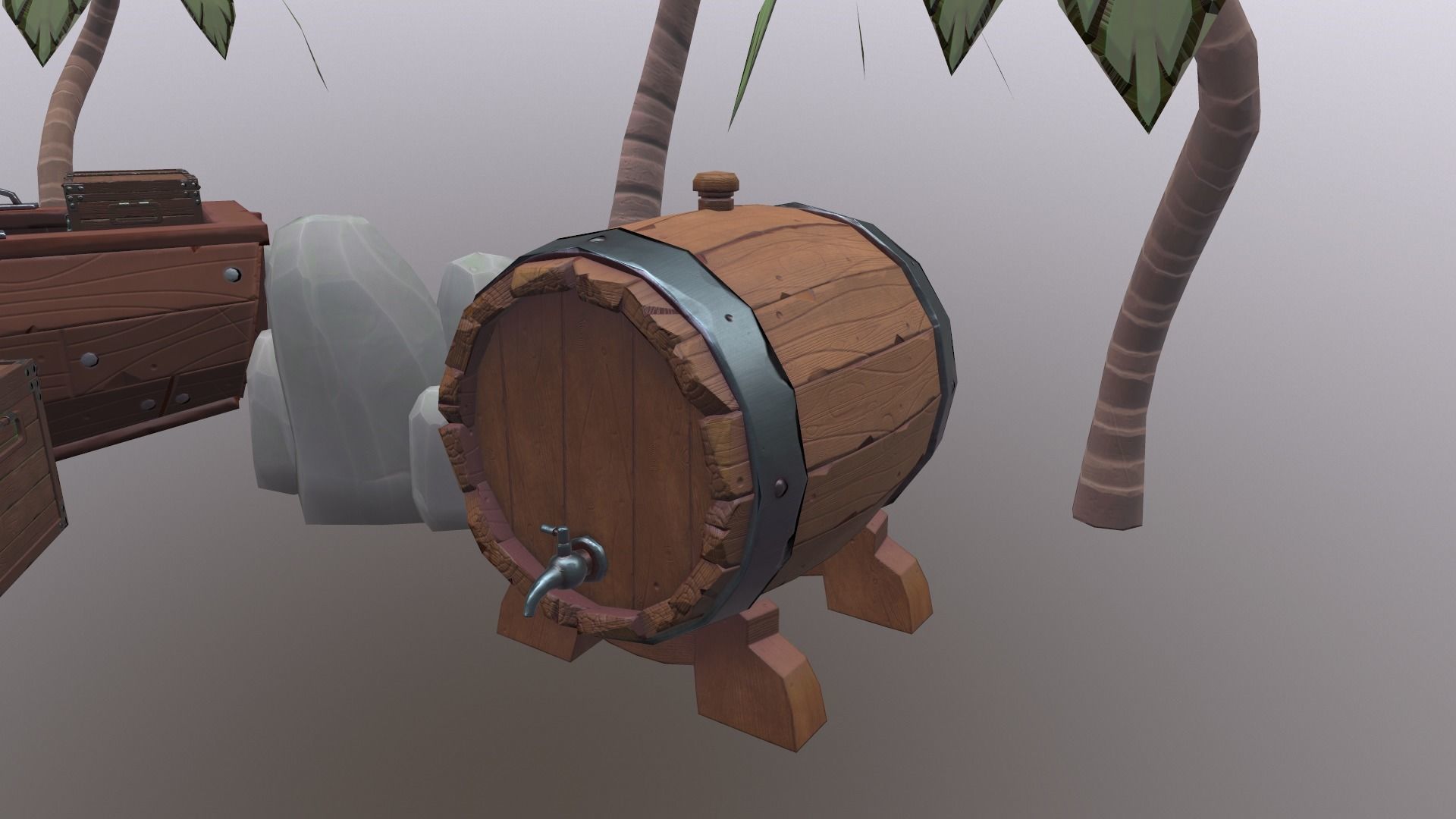 Low Poly Stylized tropical Asset Low-poly 3D model_3