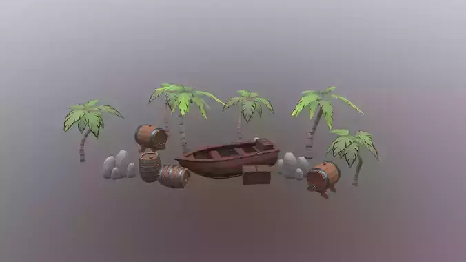 Low Poly Stylized tropical Asset