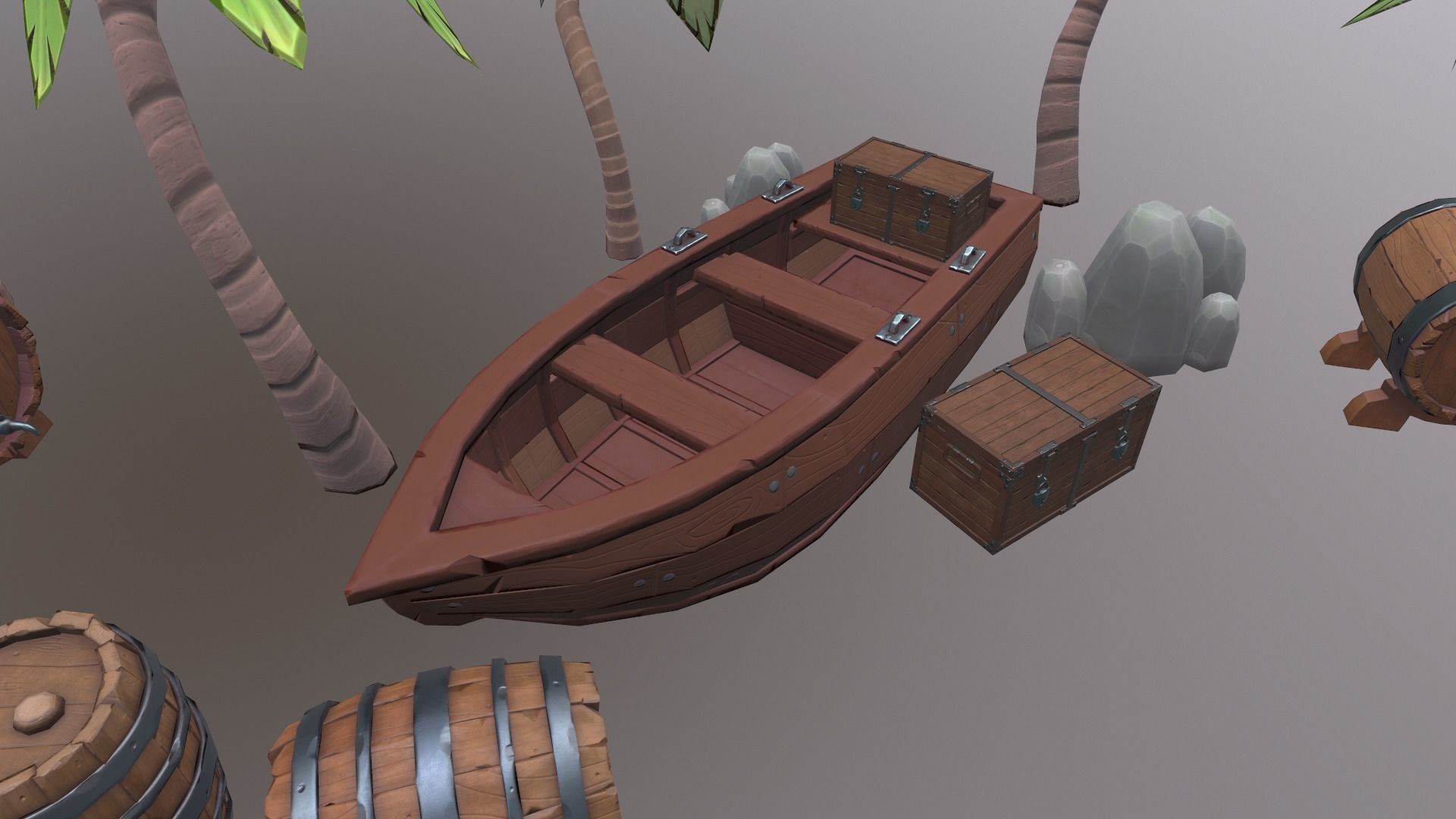 Low Poly Stylized tropical Asset Low-poly 3D model_2