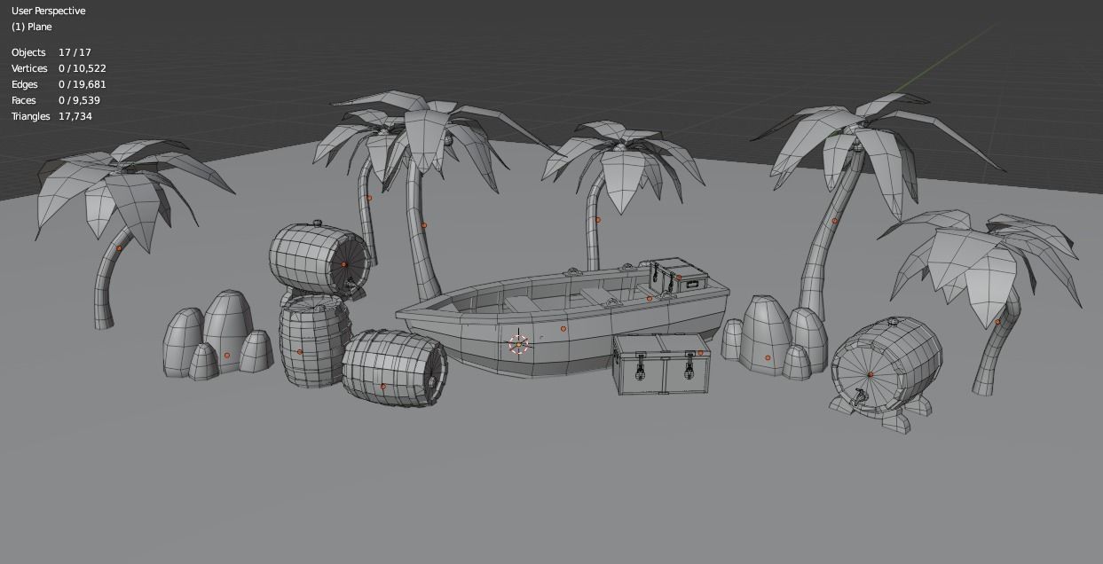 Low Poly Stylized tropical Asset Low-poly 3D model_15