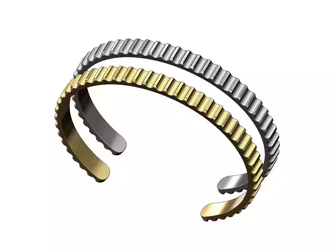 Simple fluted cuff bracelet 