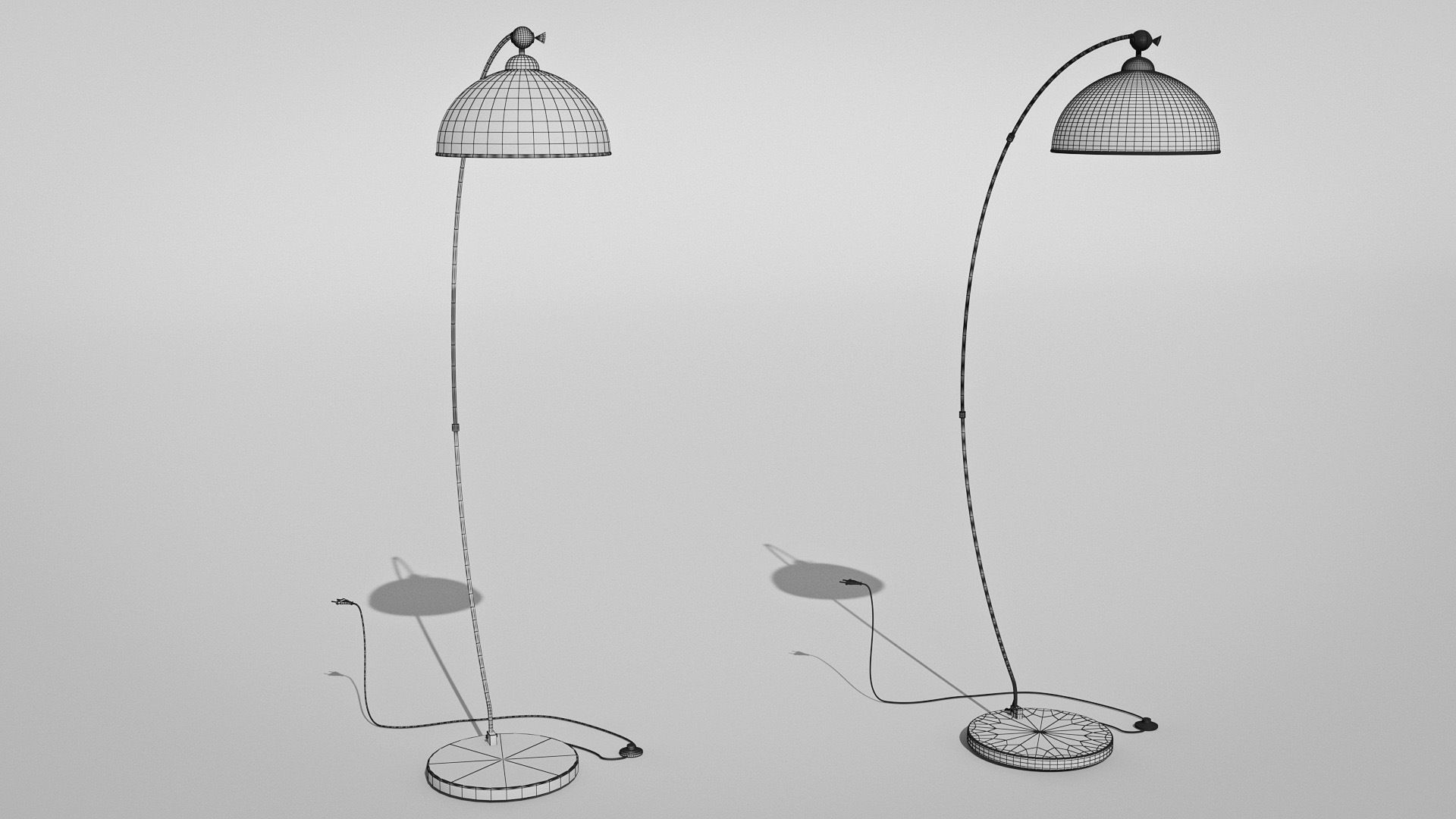 Reading lamp - HD and low poly versions Low-poly 3D model_3