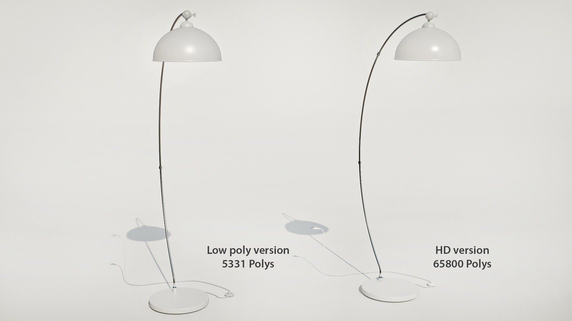 Reading lamp - HD and low poly versions Low-poly 3D model_2