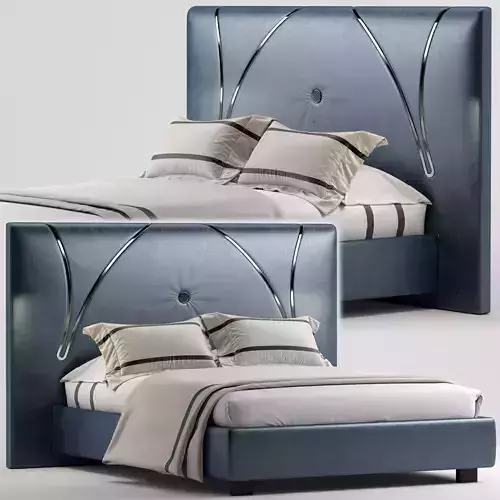 Modern double bed 3D model
