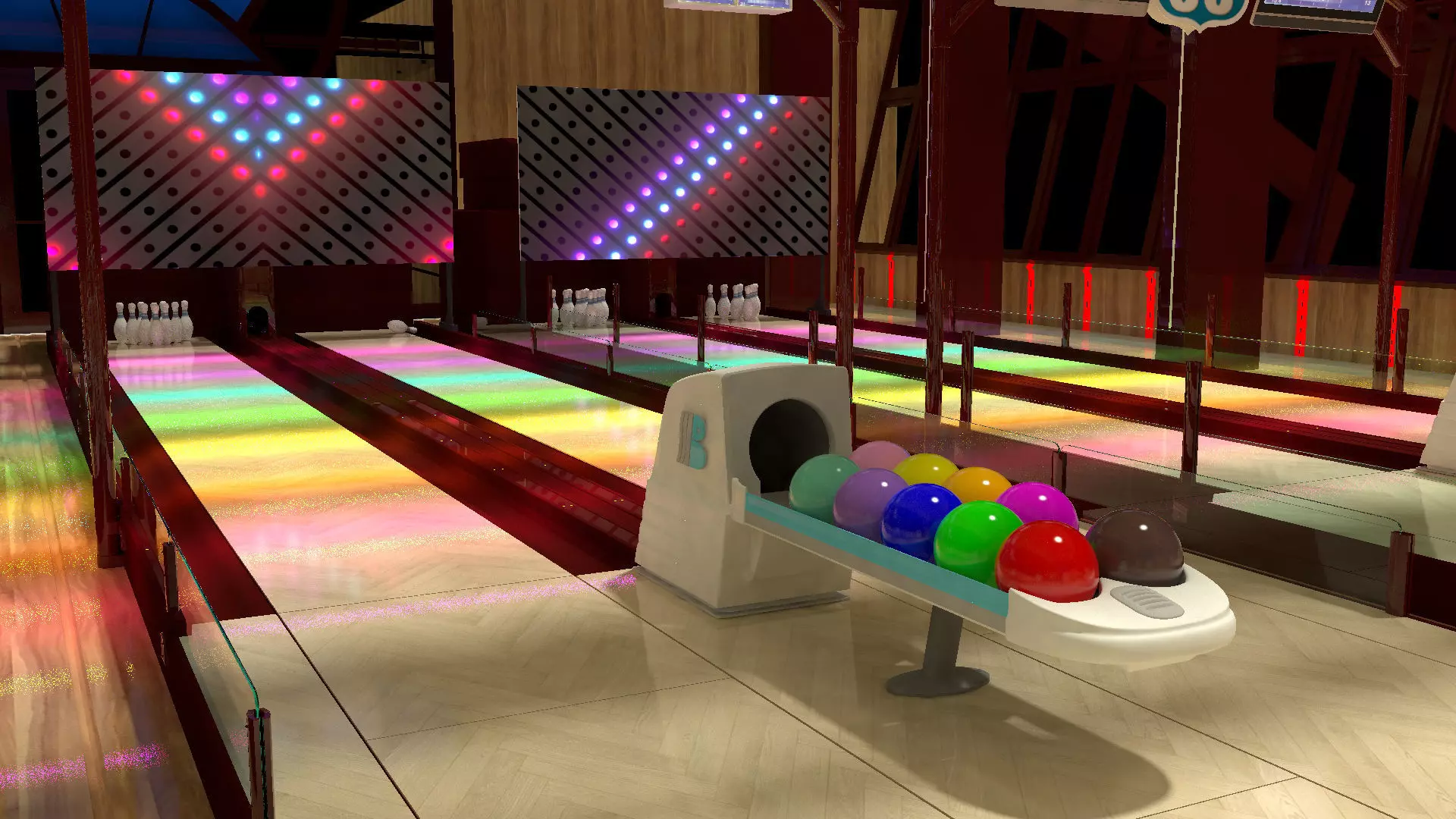 Bowling alley 3D model_0