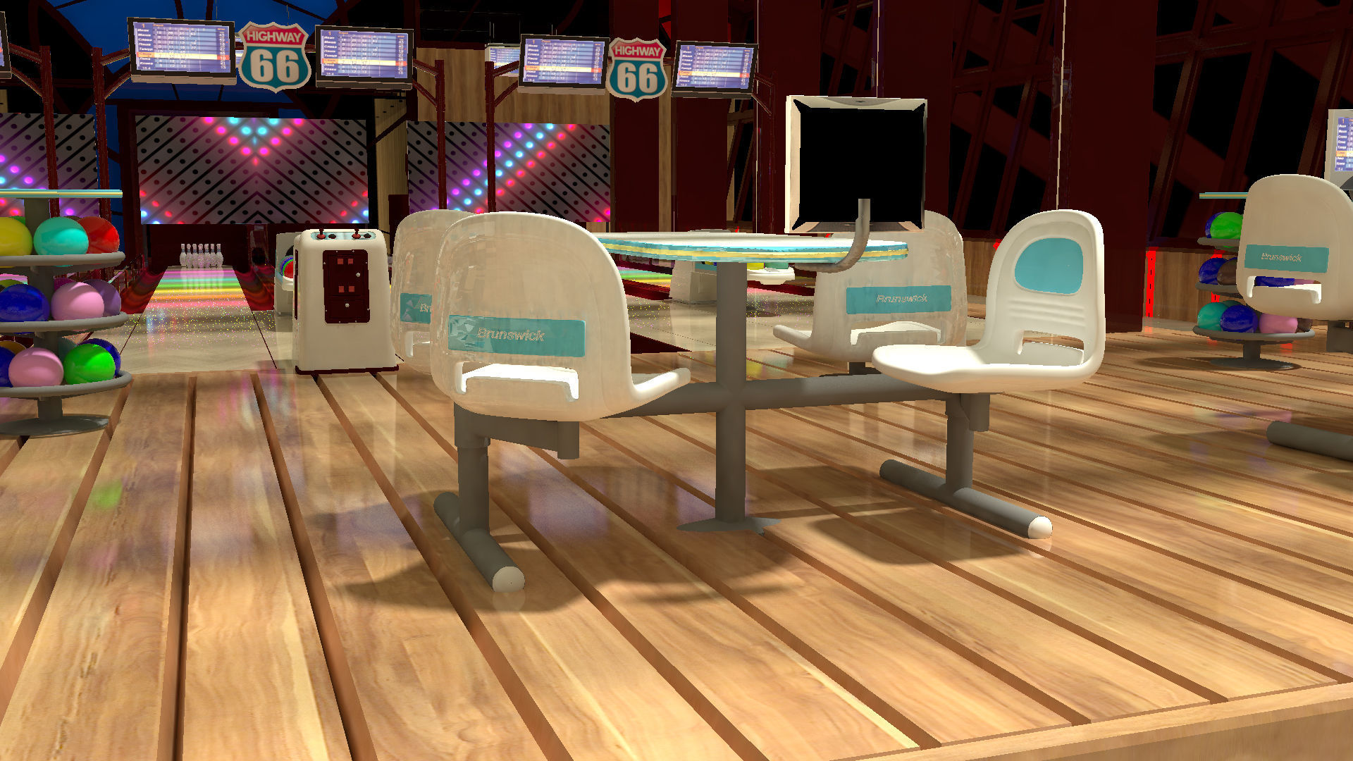 Bowling alley 3D model_1