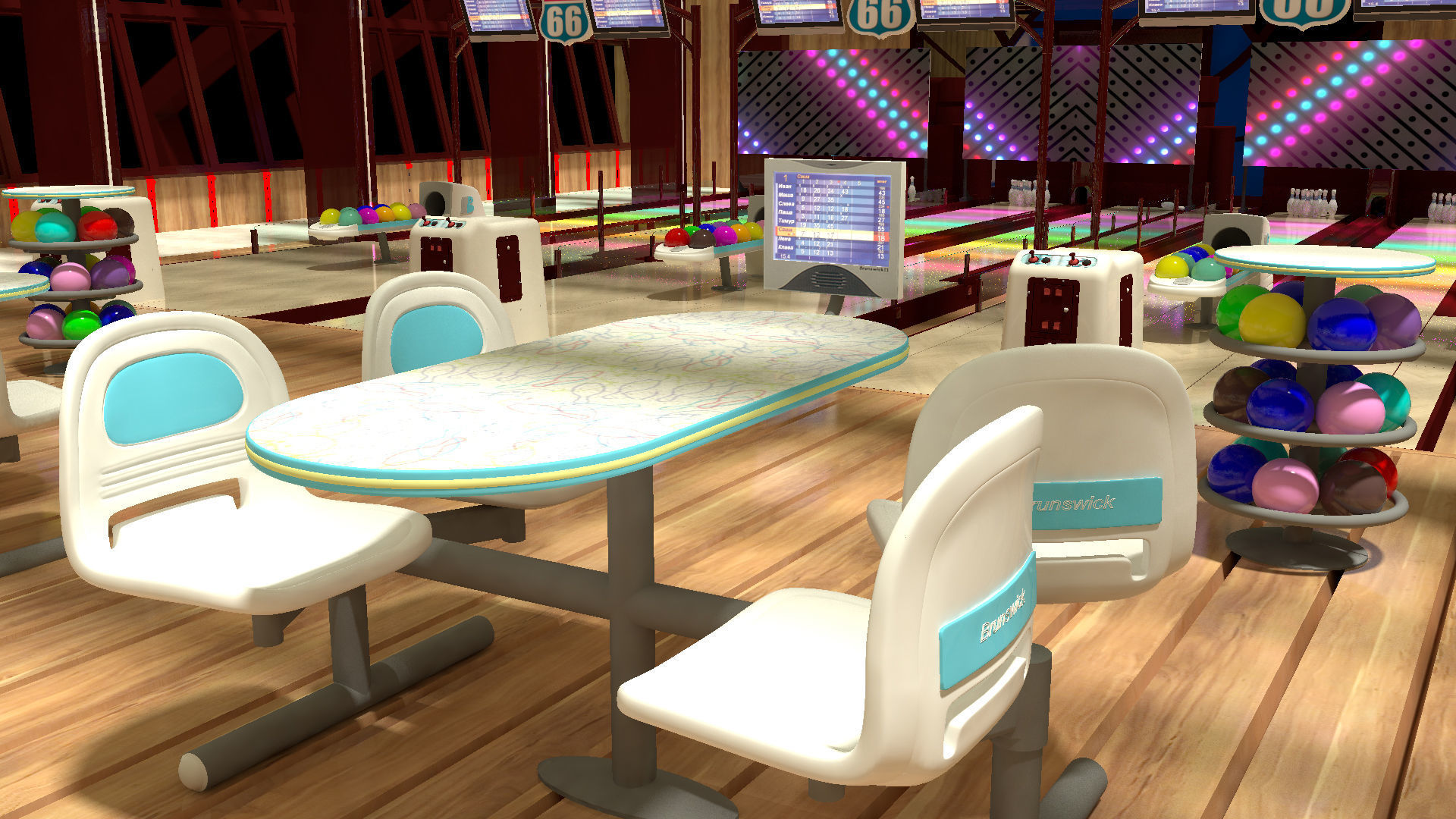 Bowling alley 3D model_3