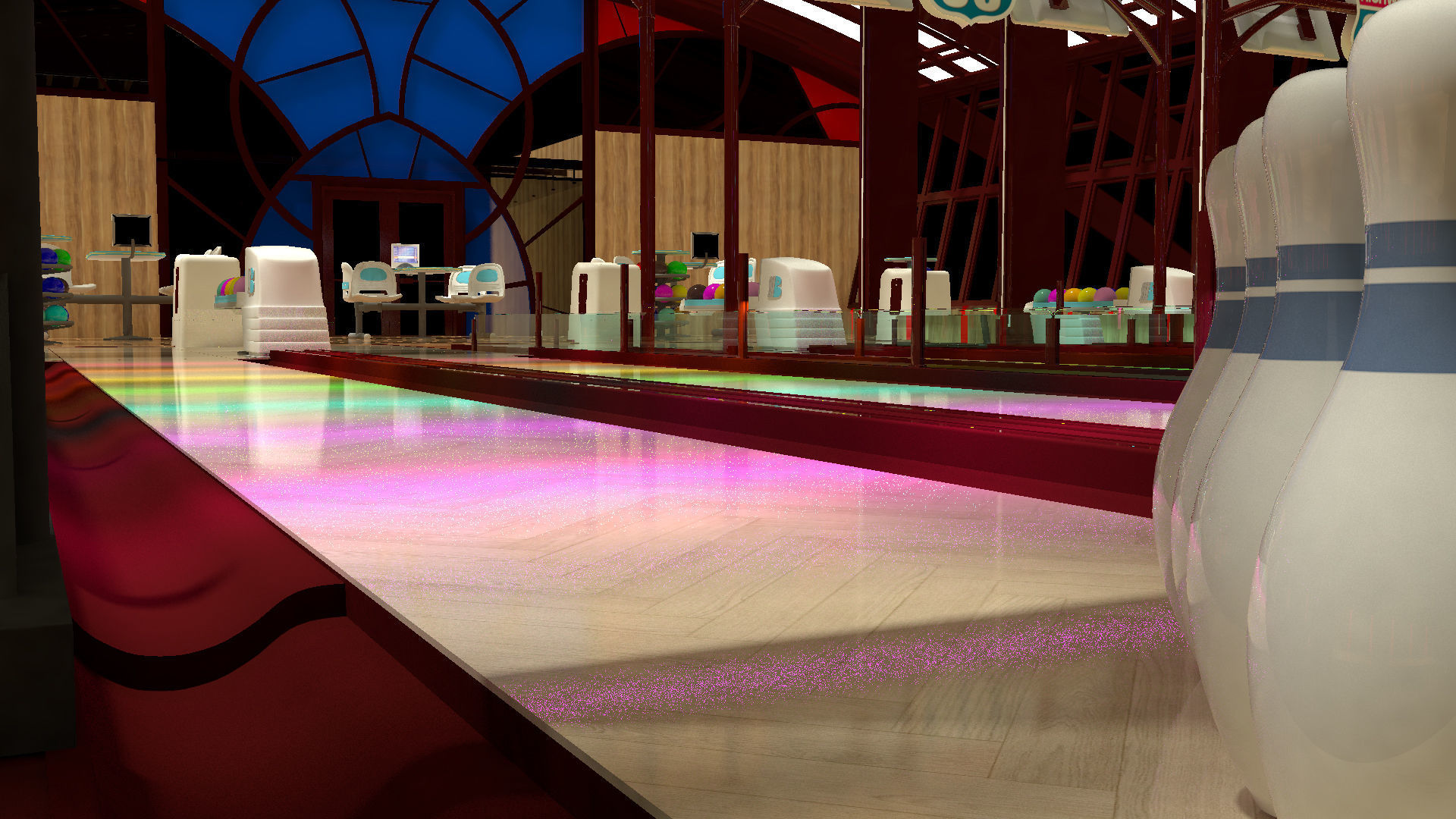 Bowling alley 3D model_2