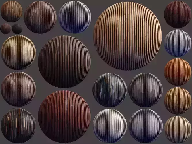20 Striped Wood Materials 01 - SBSAR - PBR Maps - 4K Texture