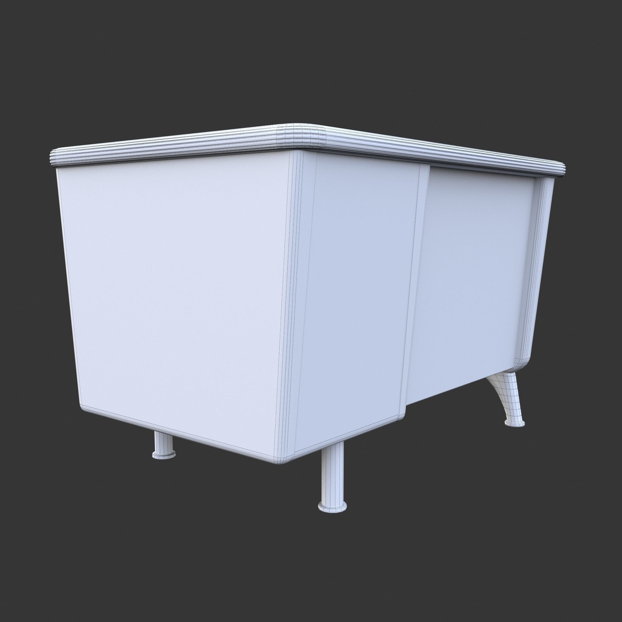 Old Retro Metal Table Low-poly 3D model_10