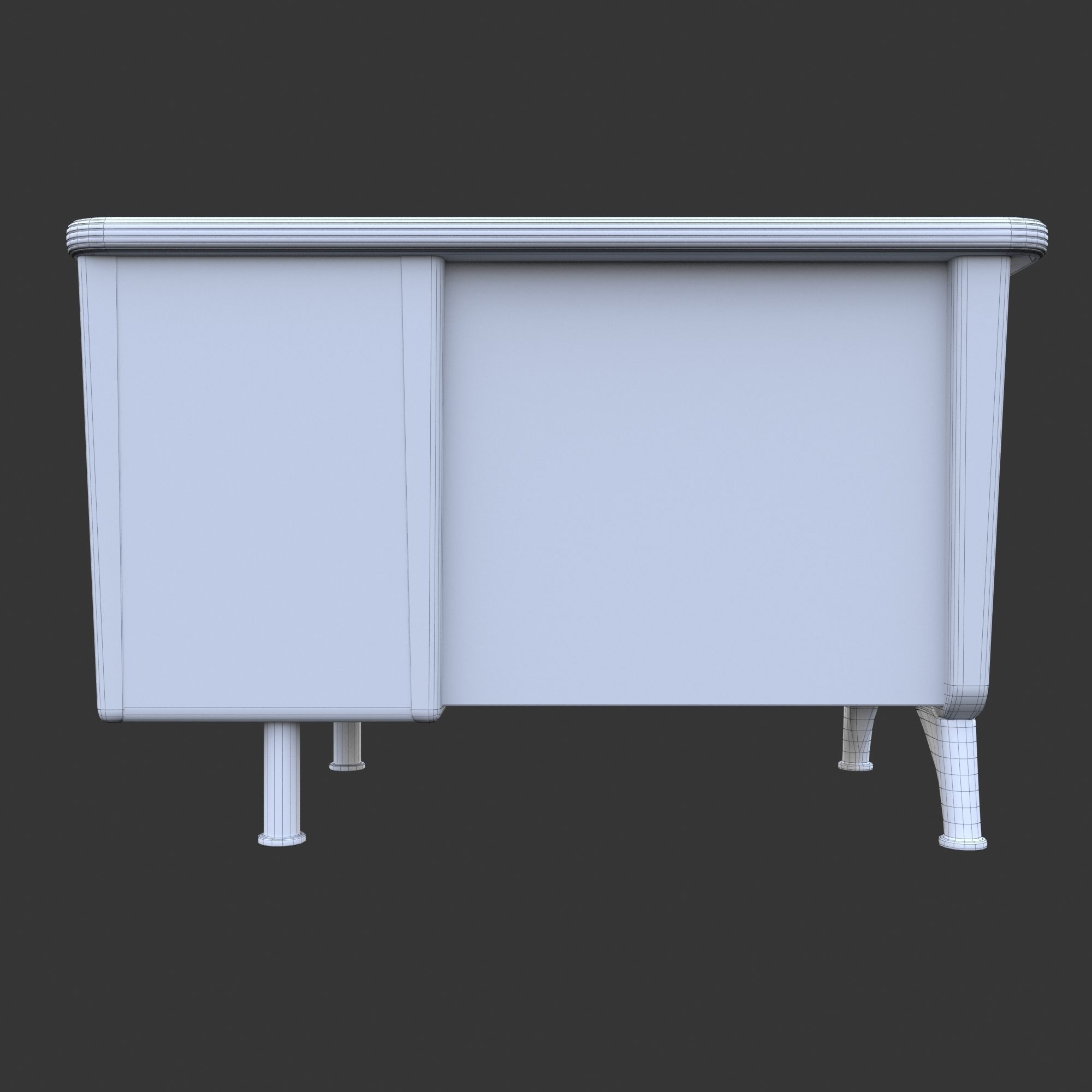 Old Retro Metal Table Low-poly 3D model_11