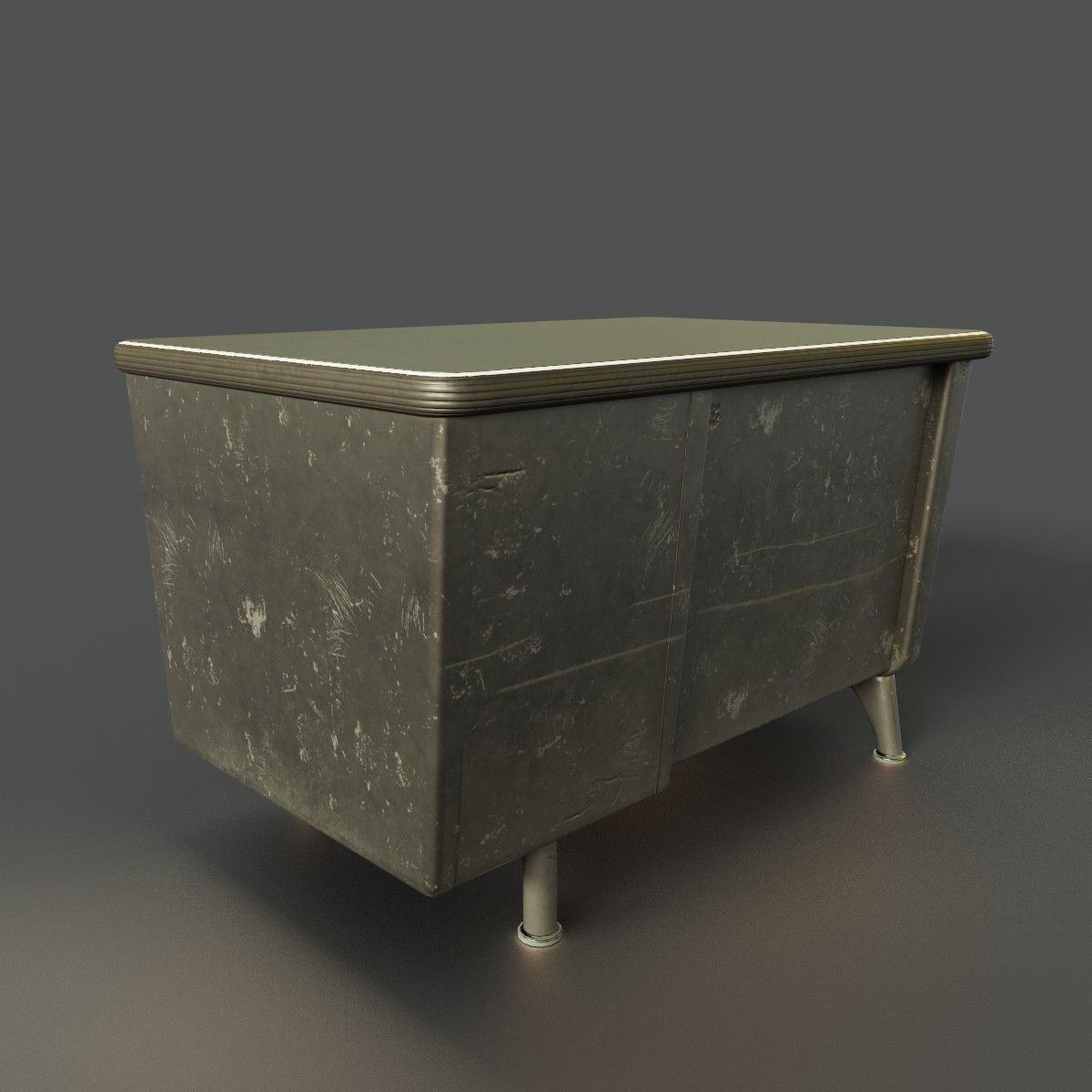 Old Retro Metal Table Low-poly 3D model_6