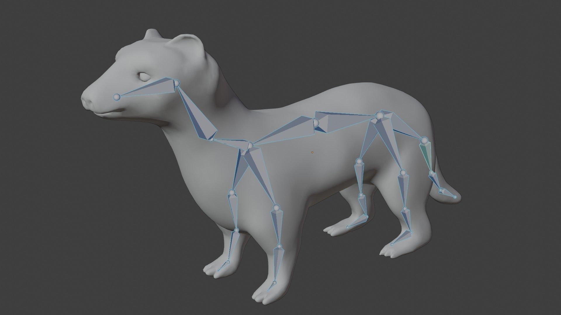 Ferret Mongoose Low-poly 3D model_5