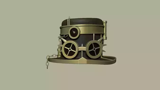 Steampunk Goggles Hat - Character Design Low-poly 3D model