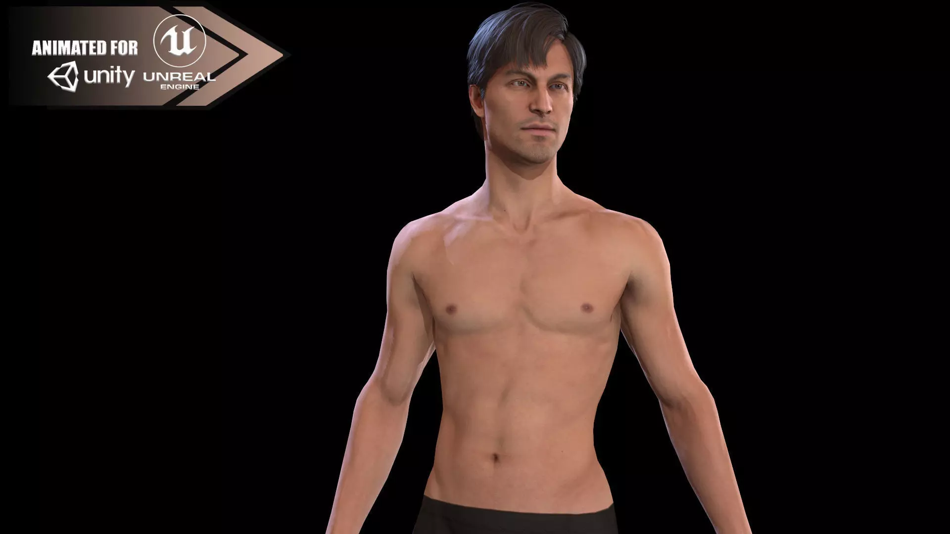 Man Base mesh Evro Low-poly 3D model