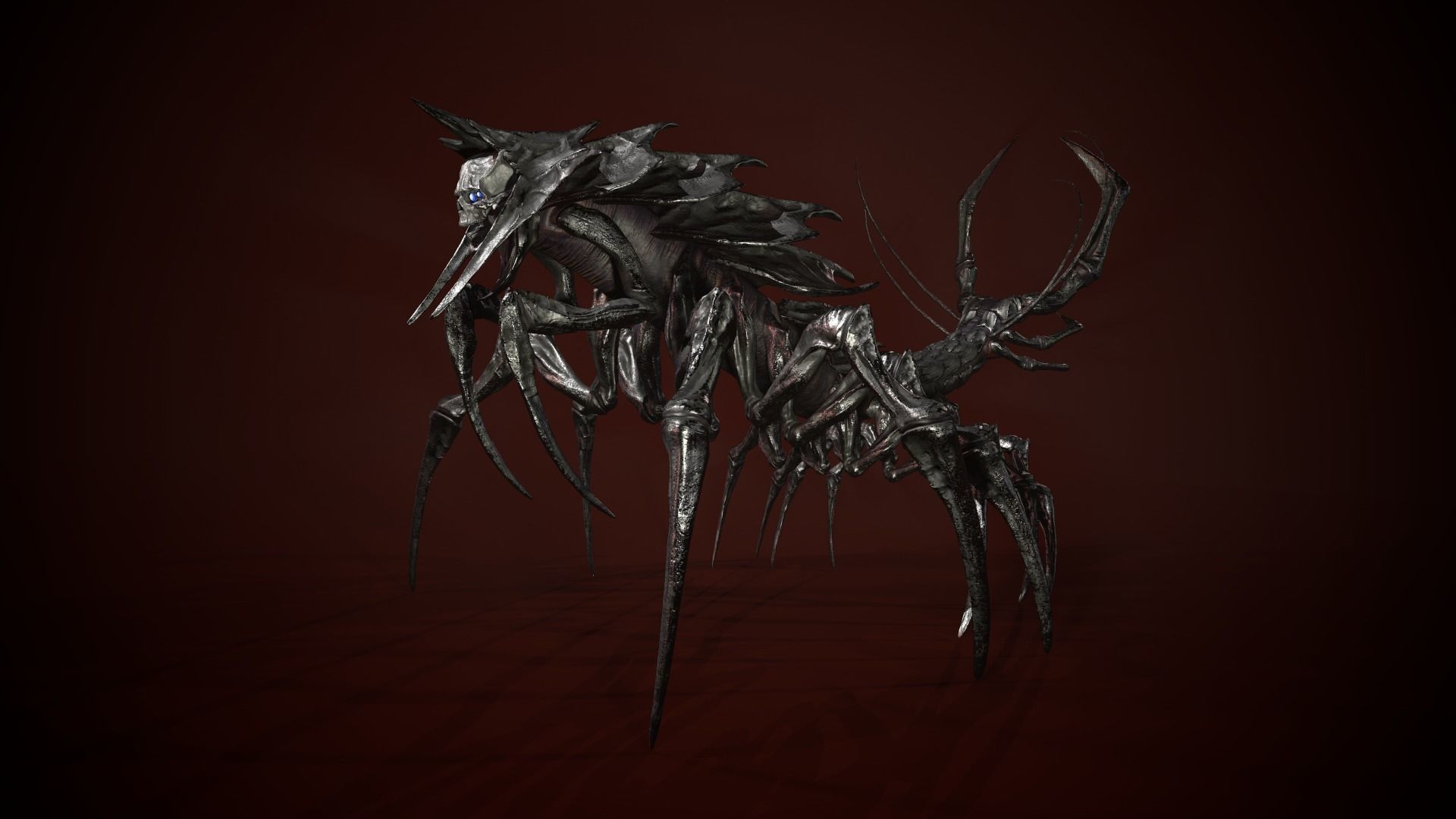 Centipede scull Low-poly 3D model_17
