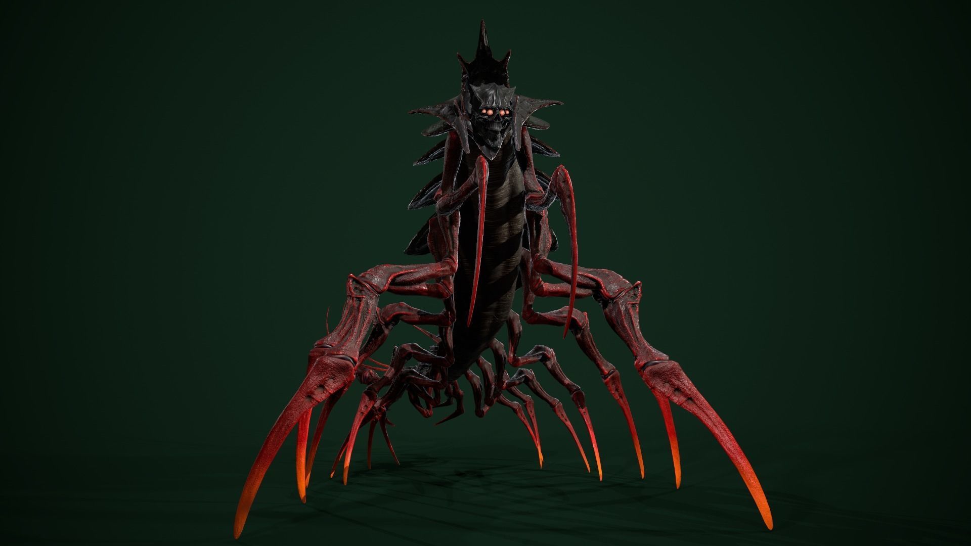 Centipede scull Low-poly 3D model_7