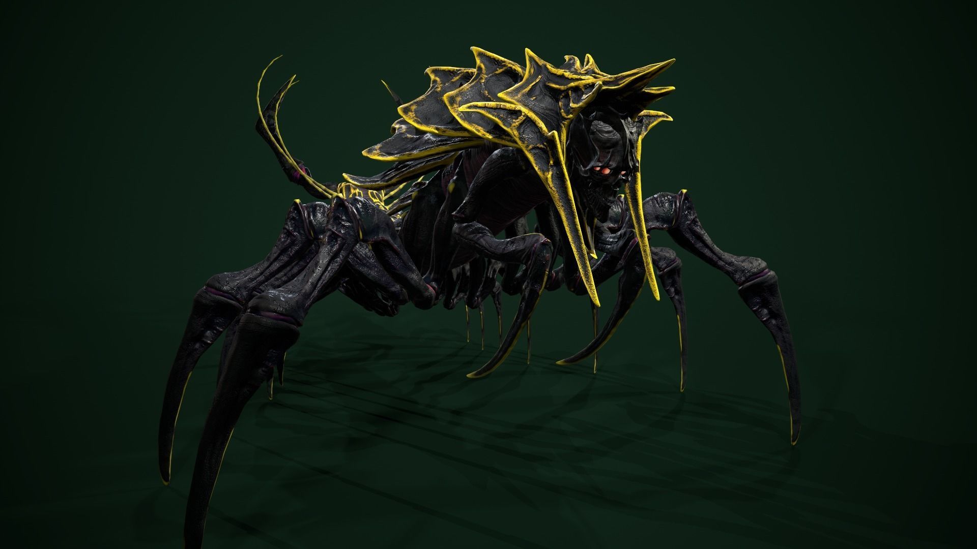 Centipede scull Low-poly 3D model_8