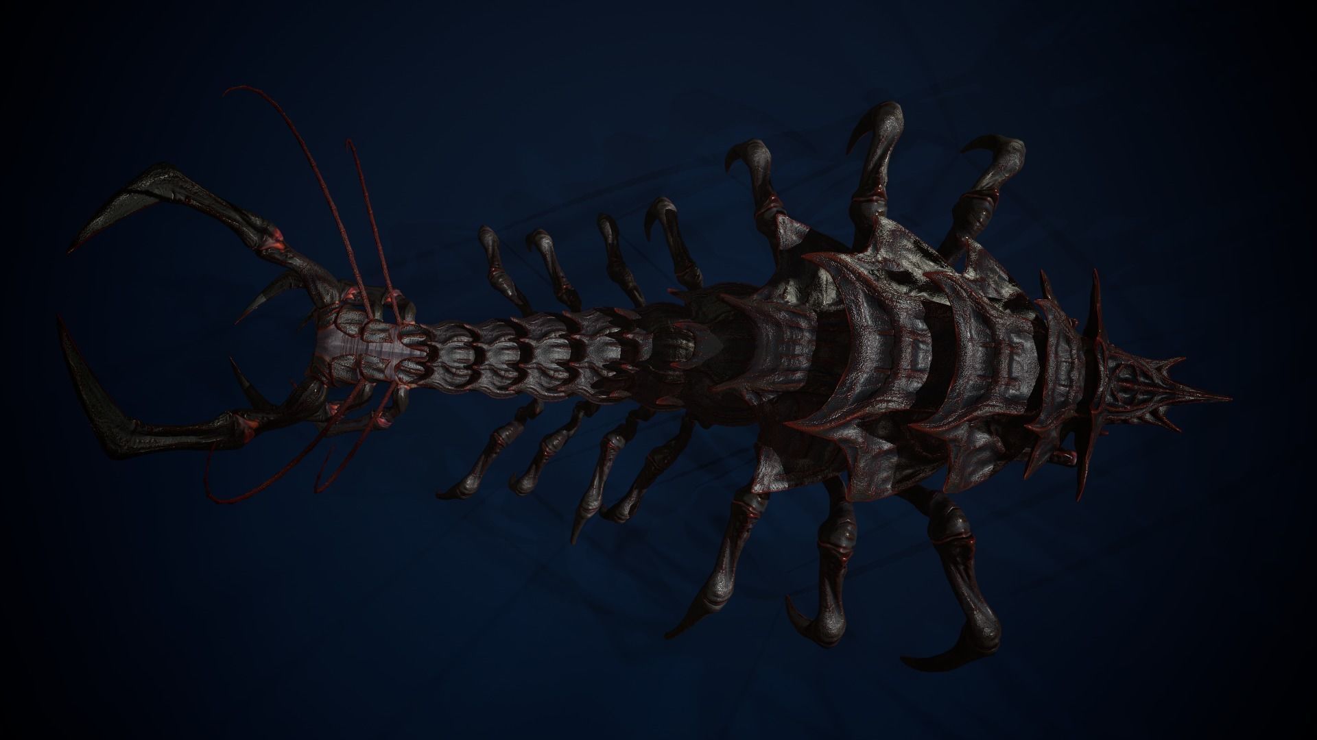 Centipede scull Low-poly 3D model_9