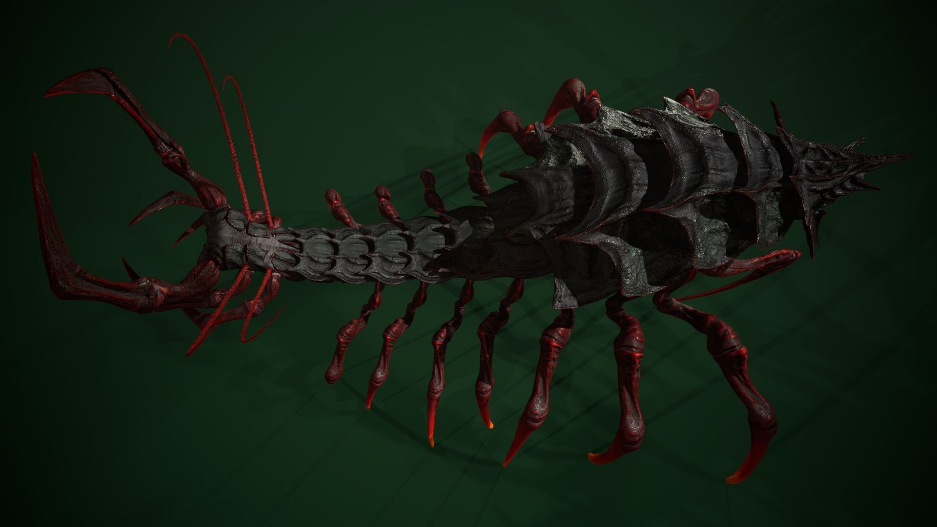 Centipede scull Low-poly 3D model_5