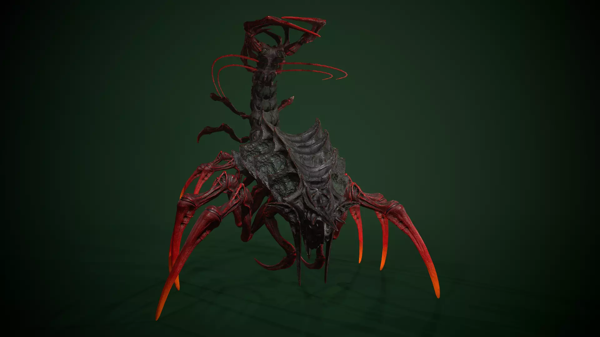 Centipede scull Low-poly 3D model_0