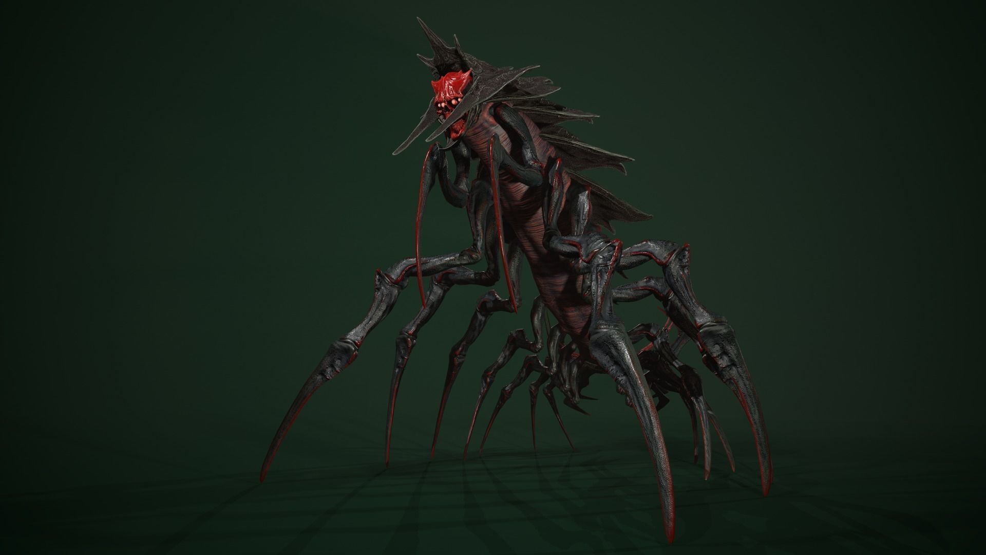 Centipede scull Low-poly 3D model_10