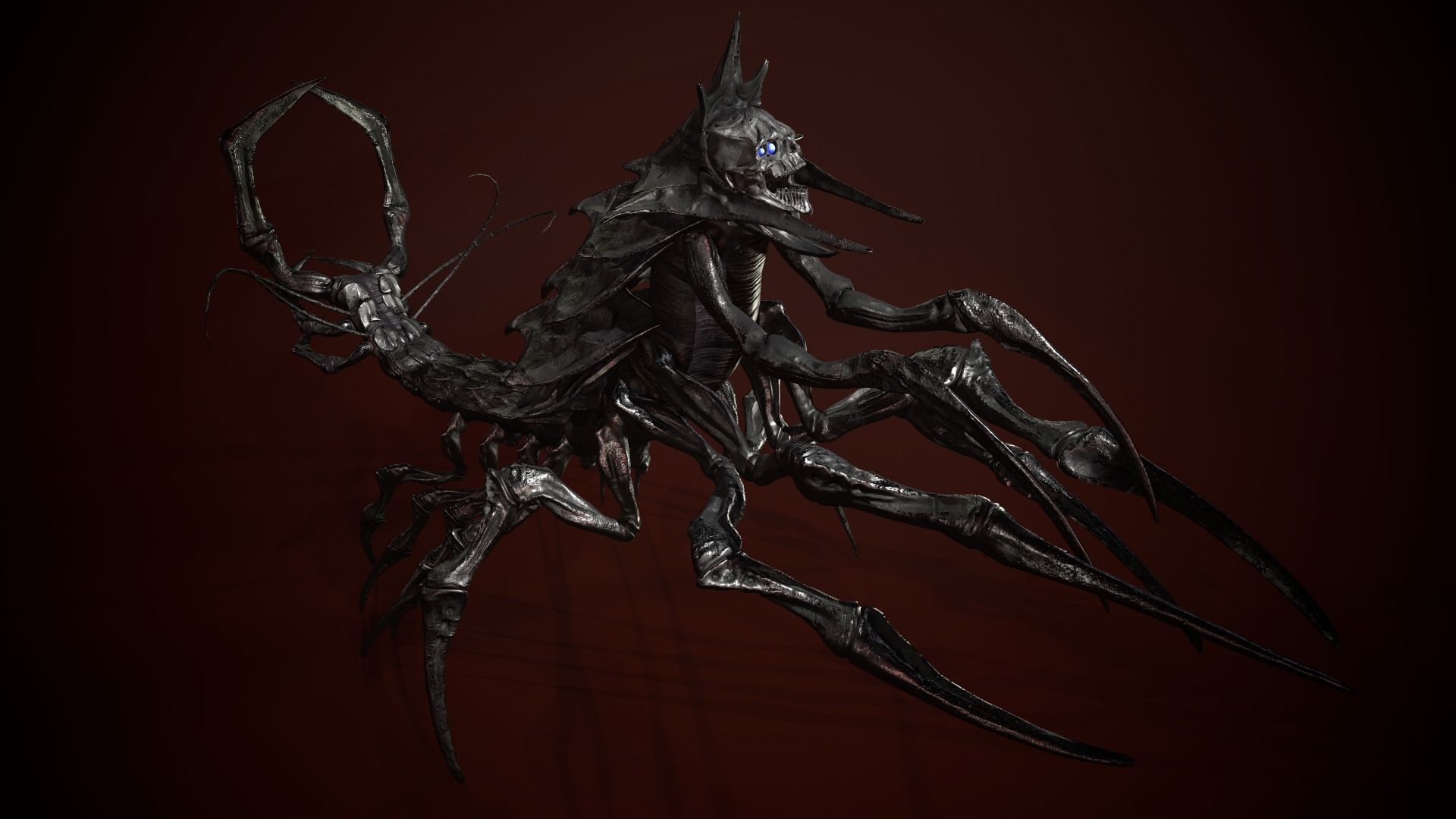 Centipede scull Low-poly 3D model_19