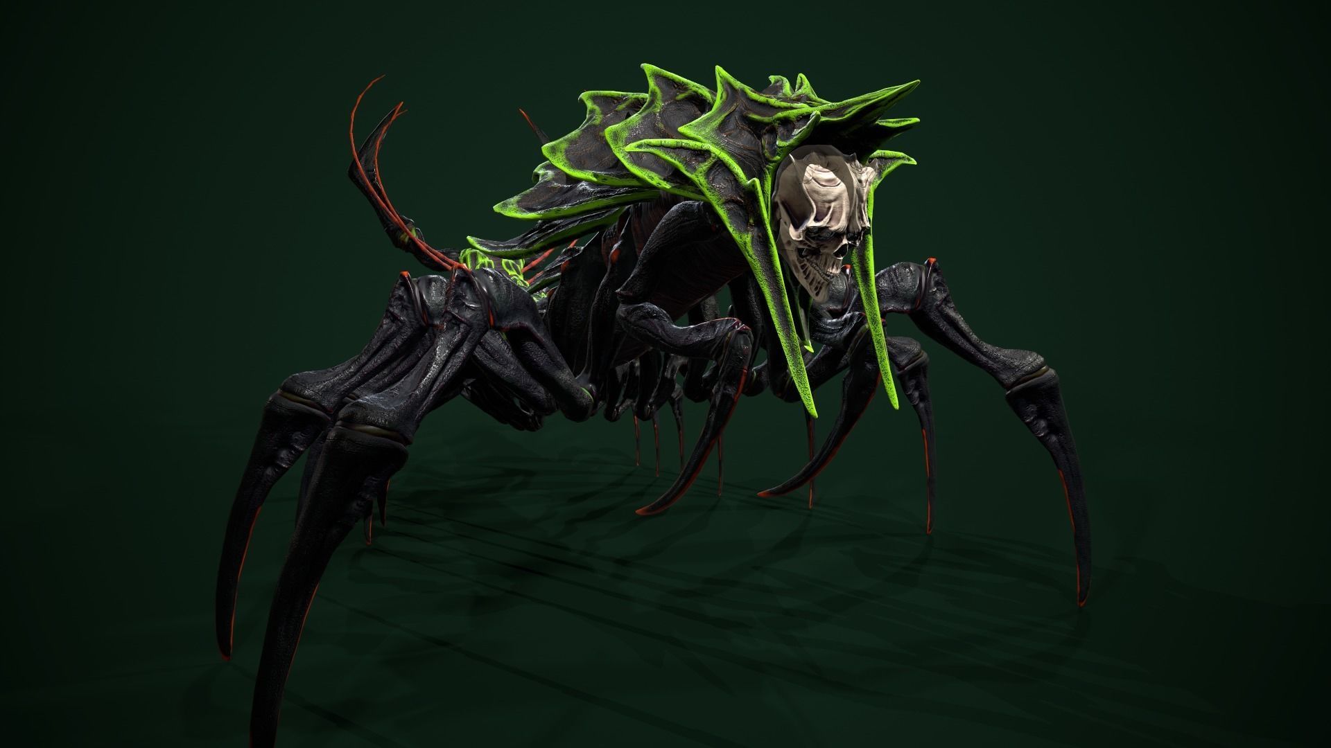 Centipede scull Low-poly 3D model_11