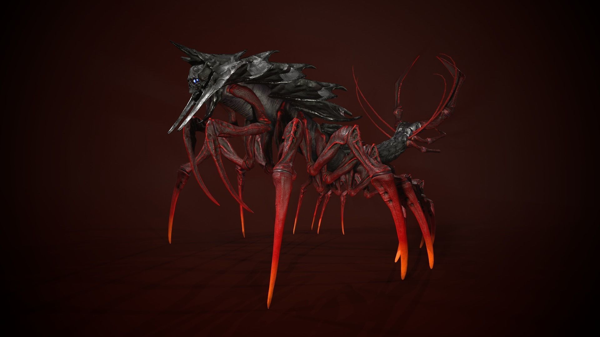 Centipede scull Low-poly 3D model_20