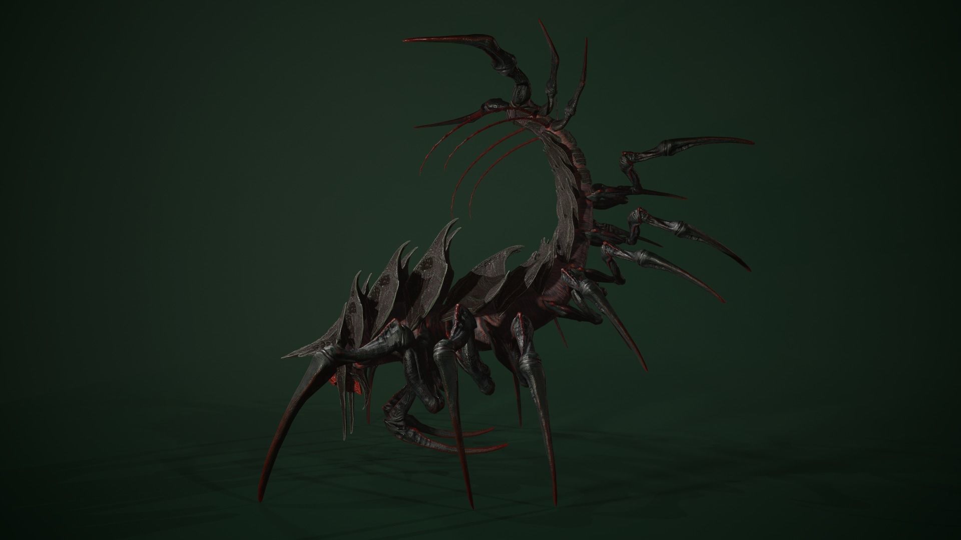 Centipede scull Low-poly 3D model_12