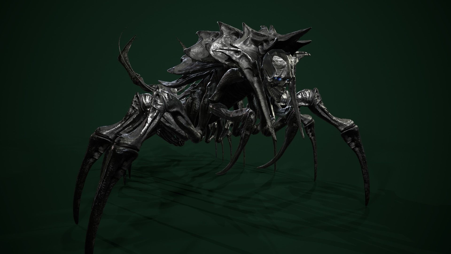 Centipede scull Low-poly 3D model_15