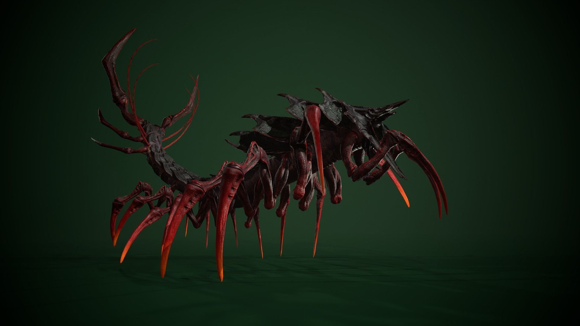 Centipede scull Low-poly 3D model_2