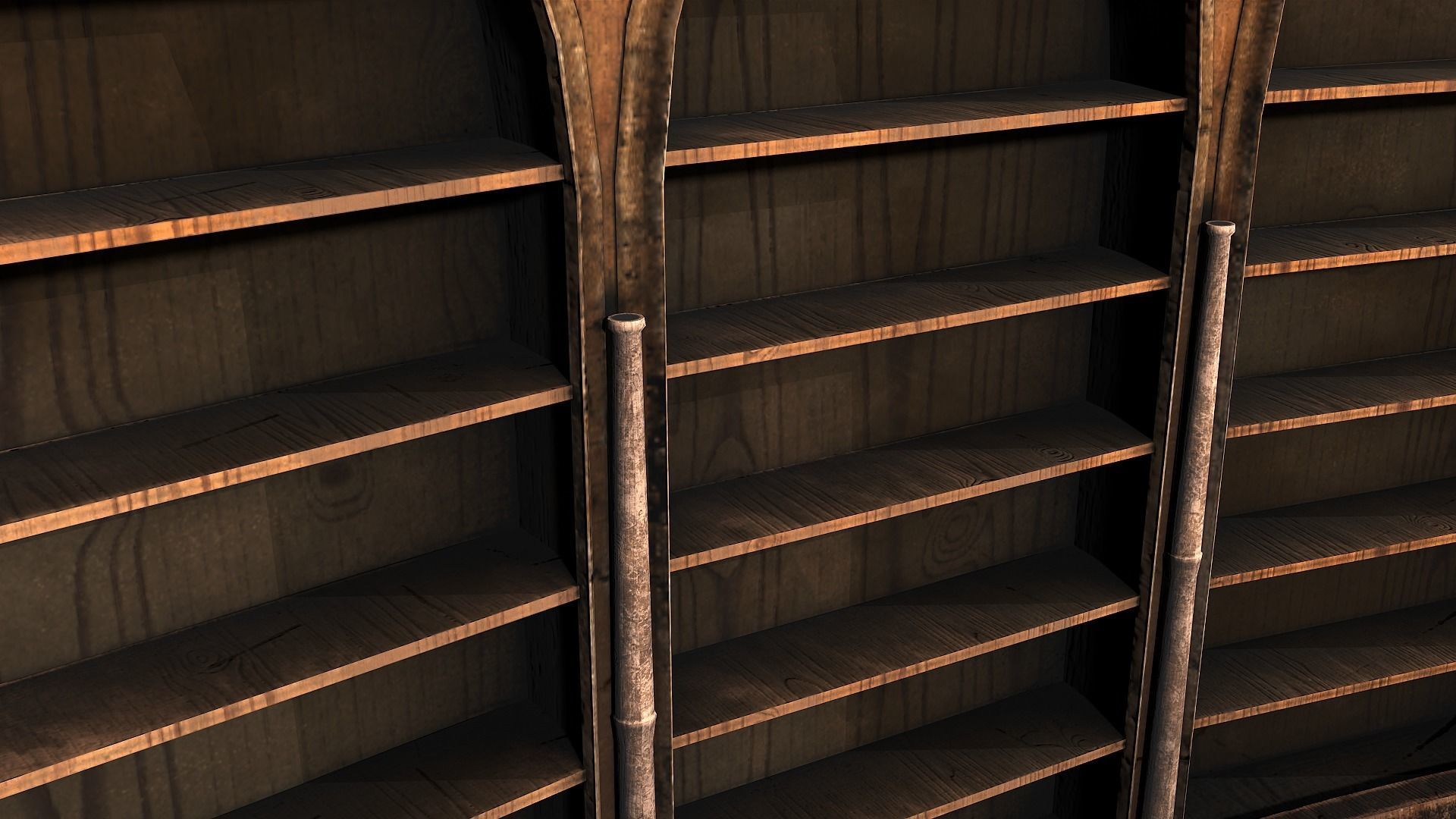 Book Shelf Low-poly 3D model_2