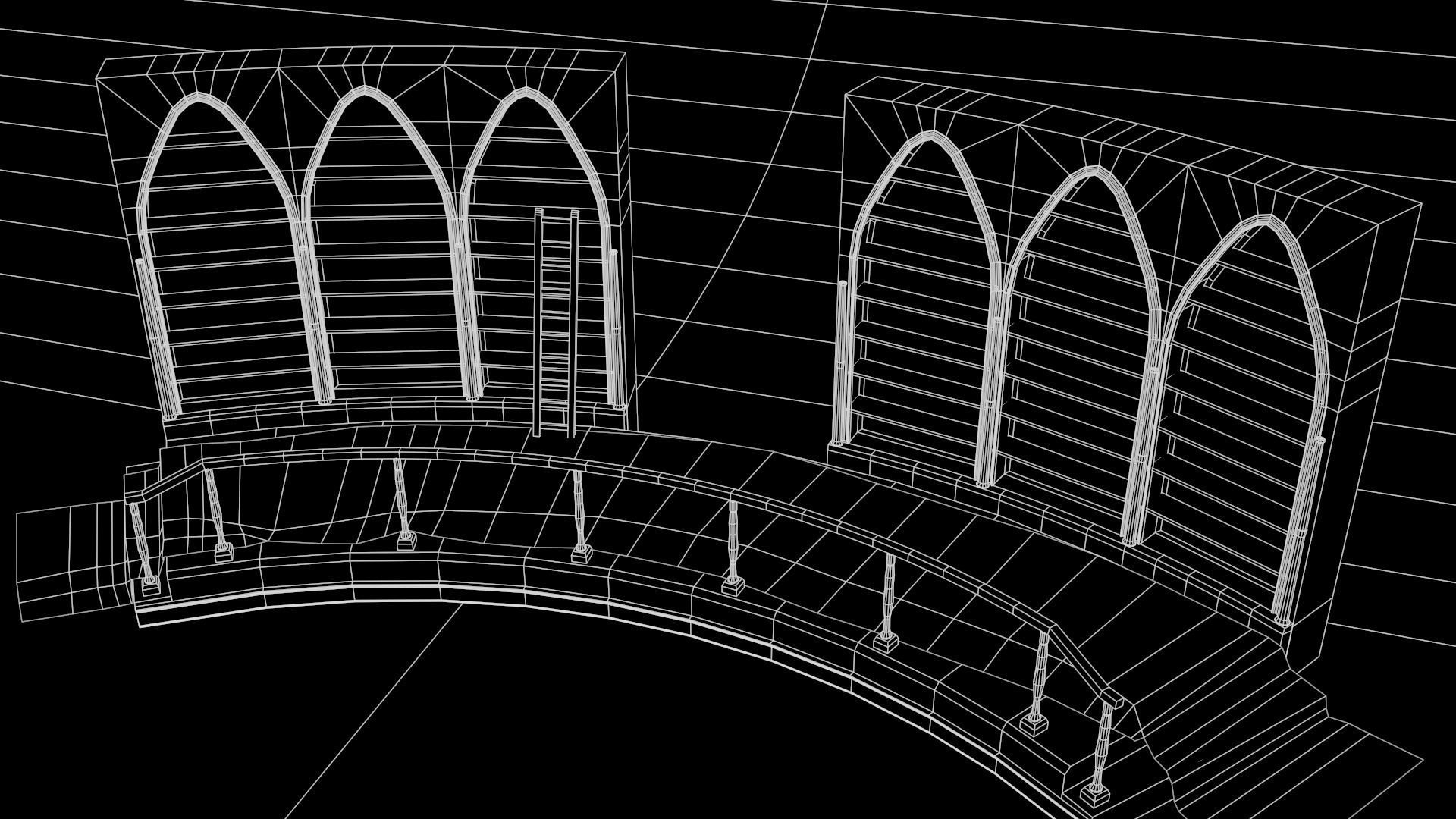 Book Shelf Low-poly 3D model_6