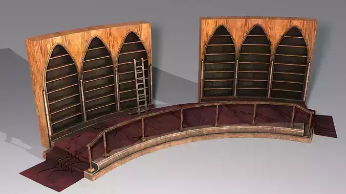 Book Shelf  Low-poly 3D model