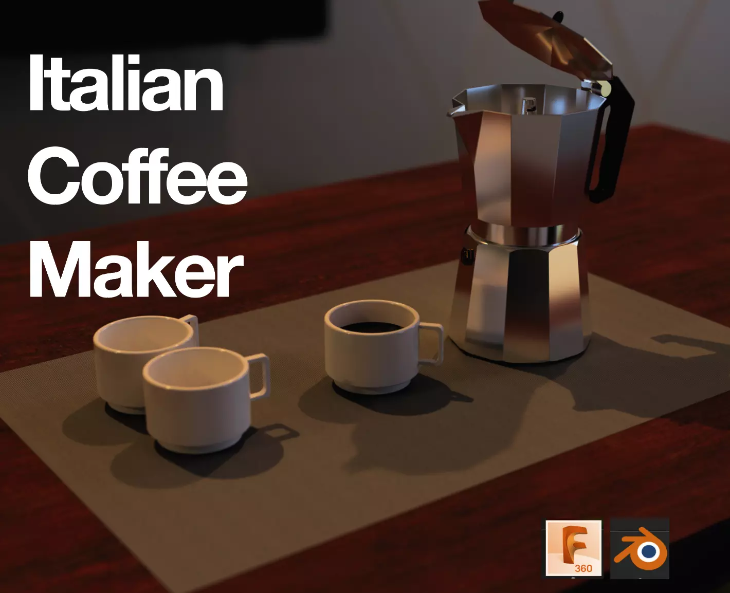 Italian Coffee maker 3D model_0