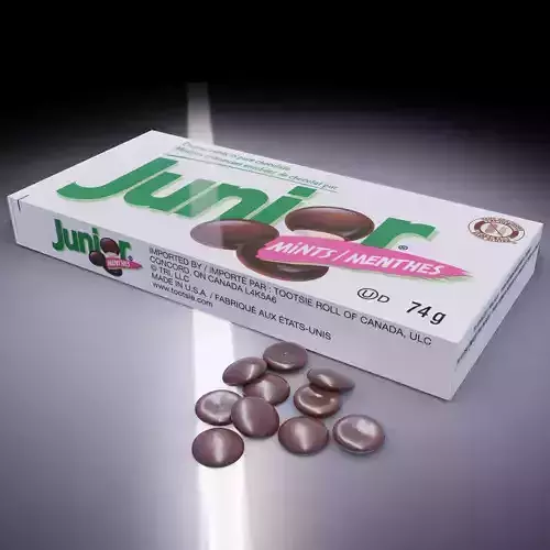 Junior Mints Photorealistic Low Poly PBR - 3D Model Low-poly 3D model
