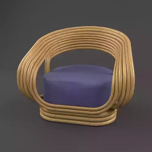 Rattan-Atlas rattan lounge chair 3D model