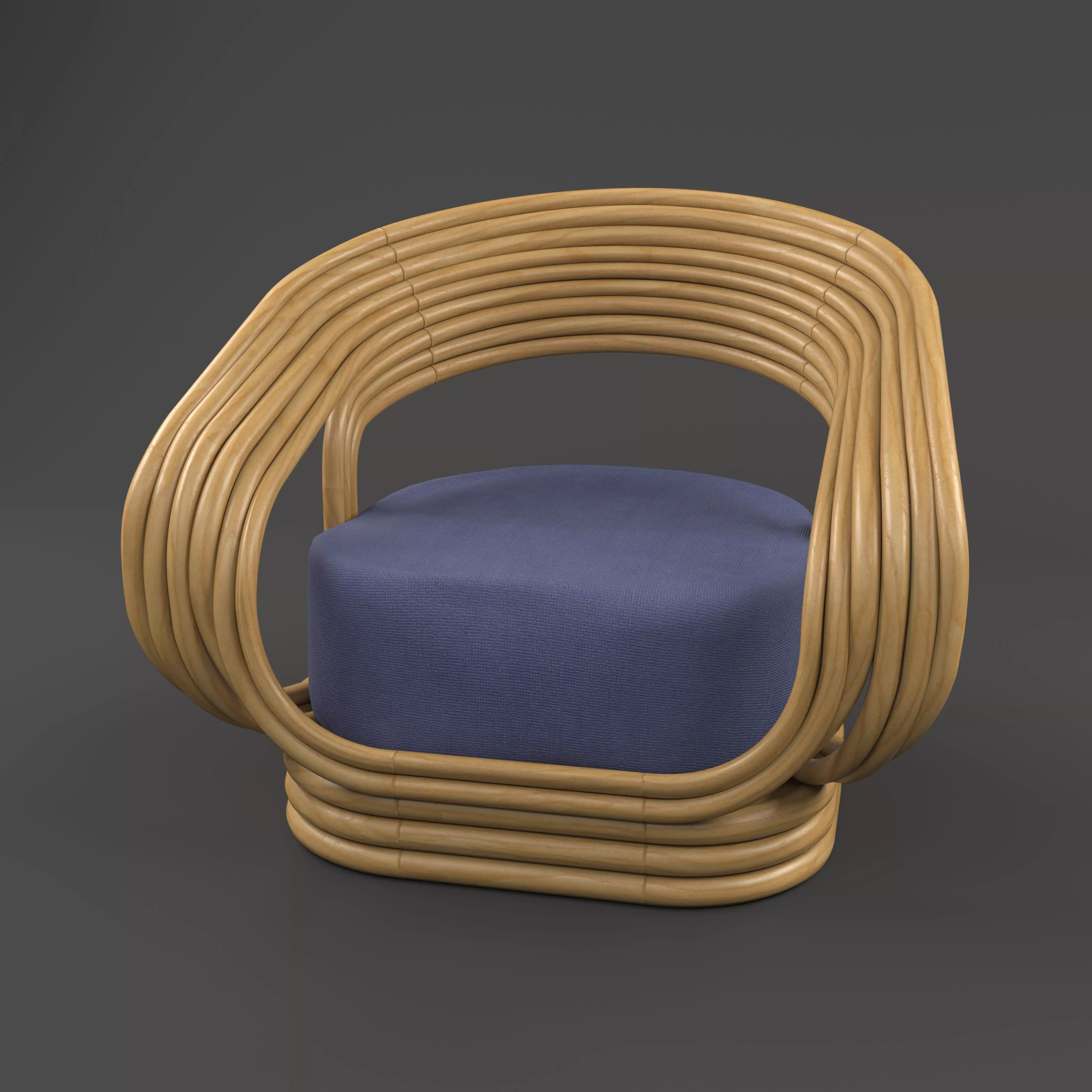 Rattan-Atlas rattan lounge chair 3D model_0